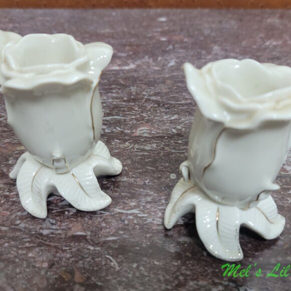 Lenox Rose Candle Holders Set of 2 - Picture 4 of 5